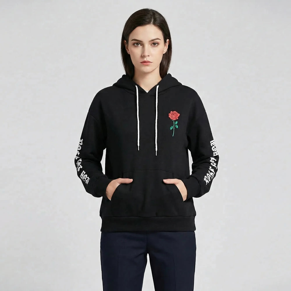 Thornveil - Rose Graphic Pullover Hoodie