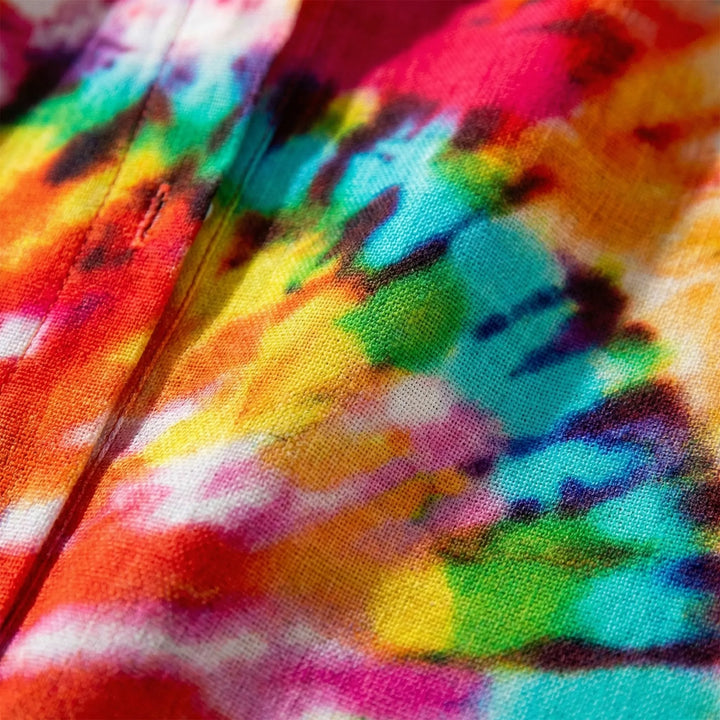 Tidalora - Tie-Dye Print Button-Down Shirt Dress