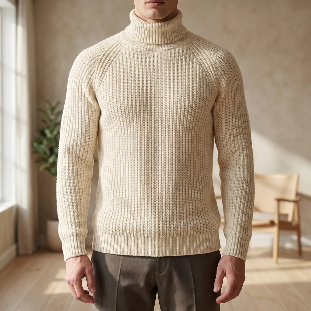 Tolveck - Ribbed Turtleneck Knit Sweater