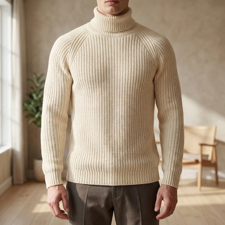 Tolveck - Ribbed Turtleneck Knit Sweater