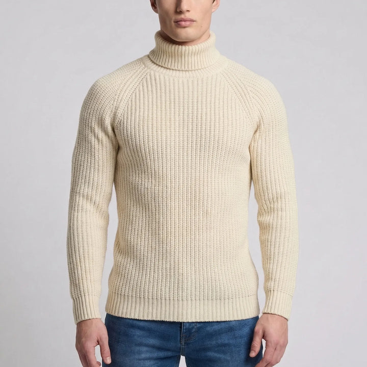 Tolveck - Ribbed Turtleneck Knit Sweater