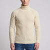 Ribbade Turtleneck Stickad Tröja för Män