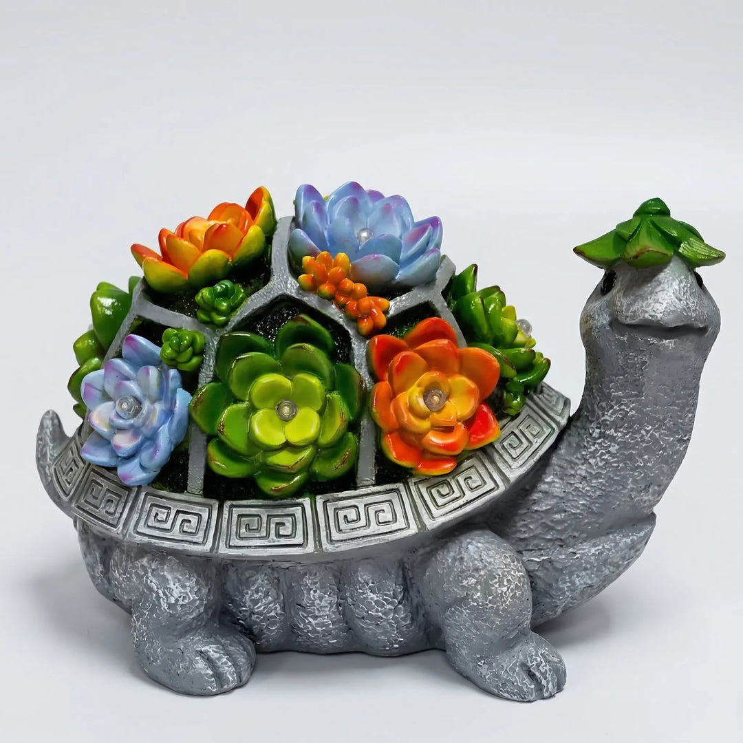 Tortuvia - Solar-Powered Turtle Garden Statue Light