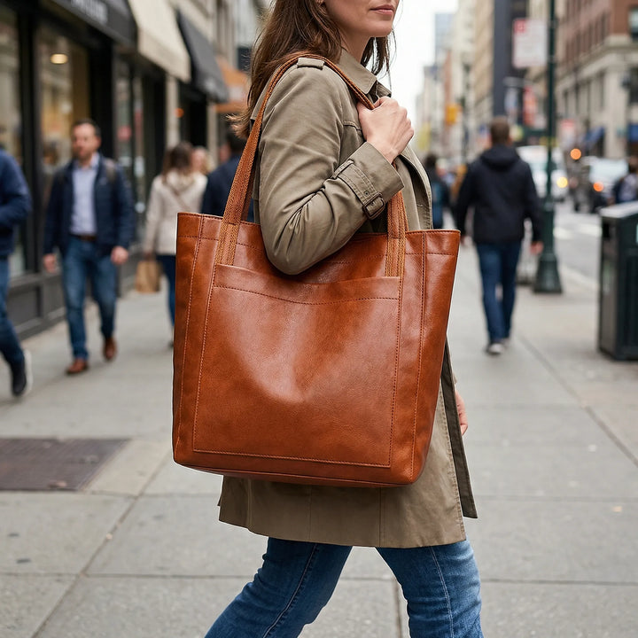 Totteva - Large Minimalist Zip-Top Tote Bag
