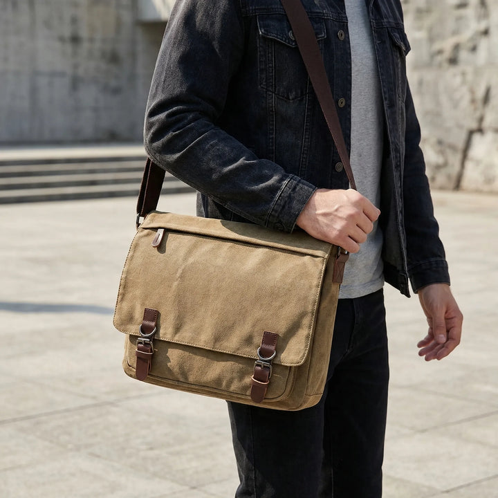 Traveaux - Adjustable Strap Canvas Messenger Bag