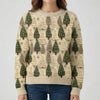 Trä Motiv Stickad Pullover Tröja