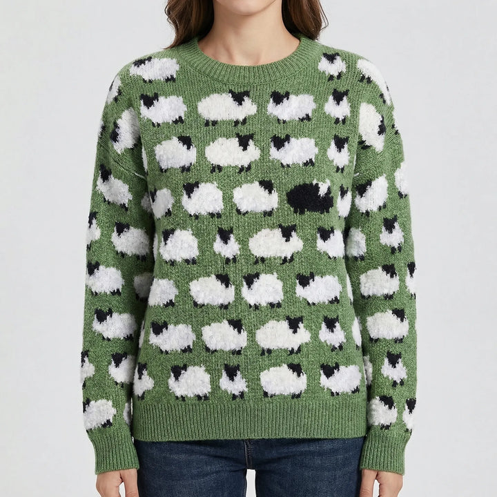 Treevara - Tree Motif Knit Pullover Sweater