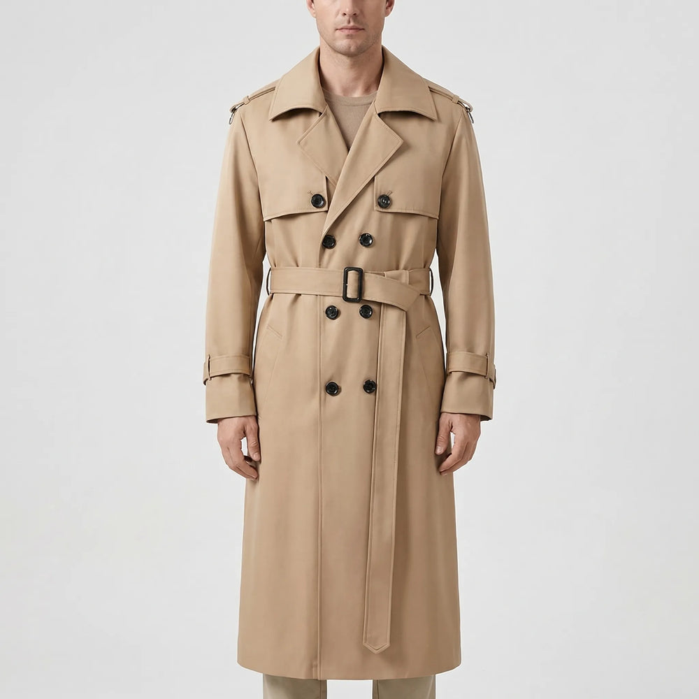 Trencova - Over-The-Knee Belted Trench Coat