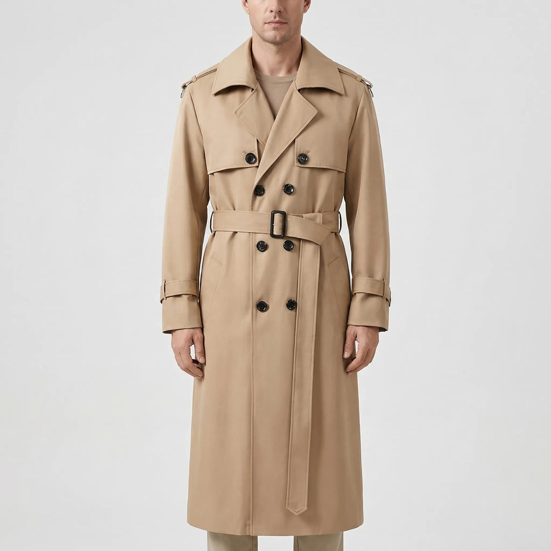 Trencova - Over-The-Knee Belted Trench Coat
