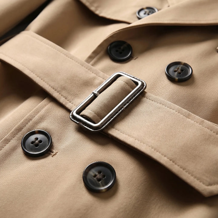 Trencova - Over-The-Knee Belted Trench Coat