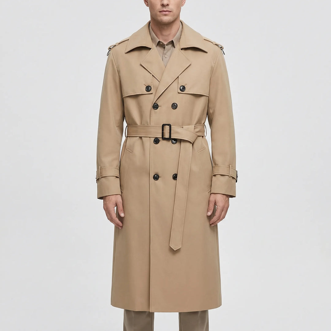 Trencova - Over-The-Knee Belted Trench Coat