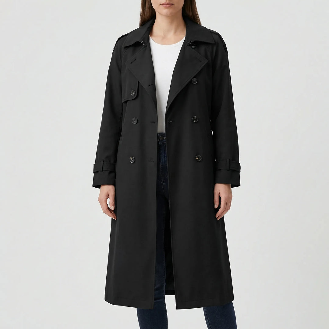 Trenvelle - Double-Breasted Long Trench Coat