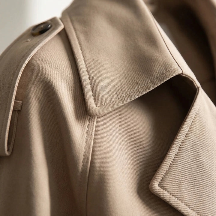 Trenvelle - Double-Breasted Long Trench Coat