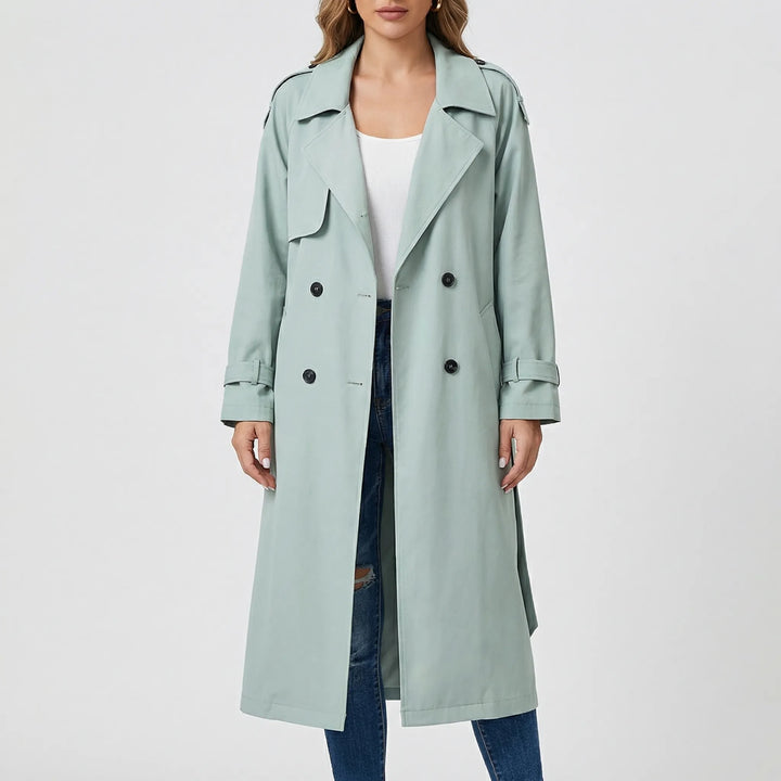 Trenvelle - Double-Breasted Long Trench Coat