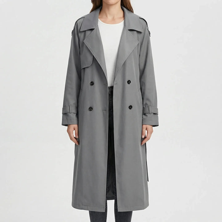 Trenvelle - Double-Breasted Long Trench Coat