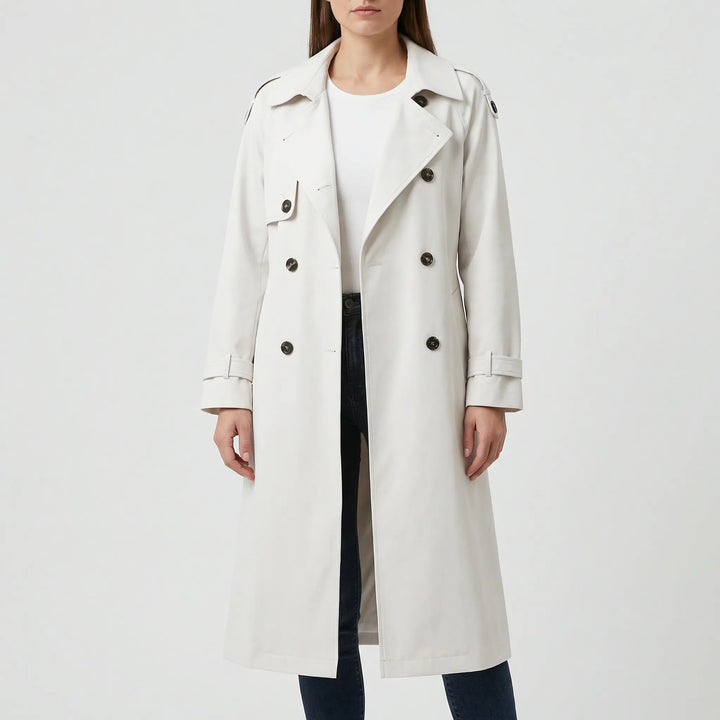 Trenvelle - Double-Breasted Long Trench Coat