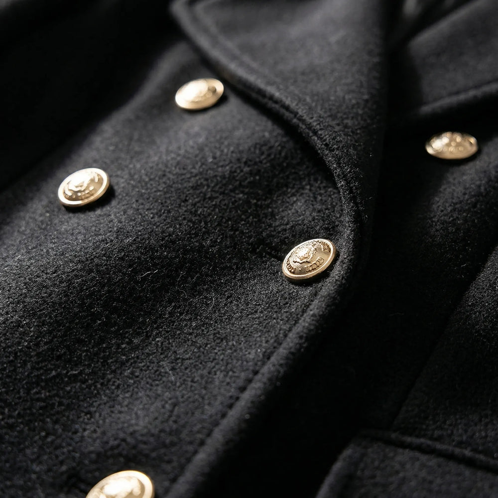 Trestona - Double-Breasted Mid-Length Women's Coat