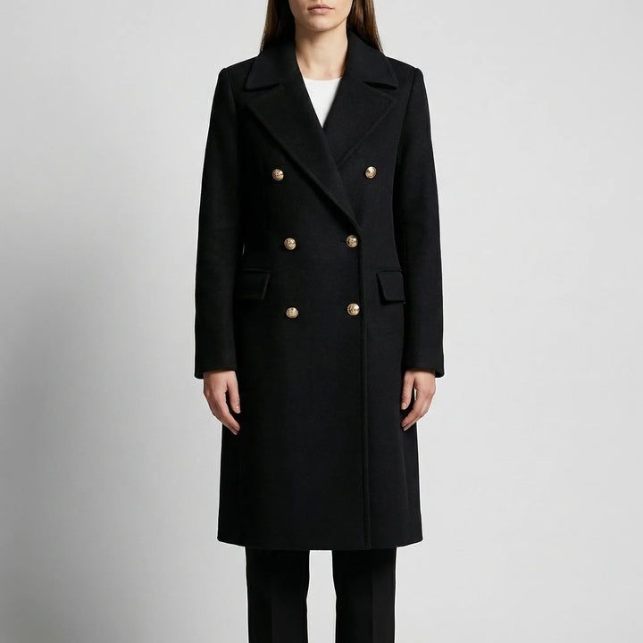Trestona - Double-Breasted Mid-Length Women's Coat