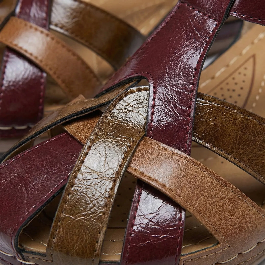 Trestova - Vintage-Style Closed-Toe Wedge Sandal