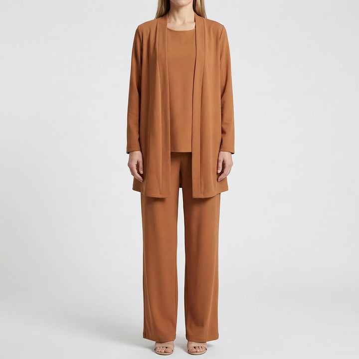 Trevona - 3-Piece Coordinated Long-Sleeve Pantsuit