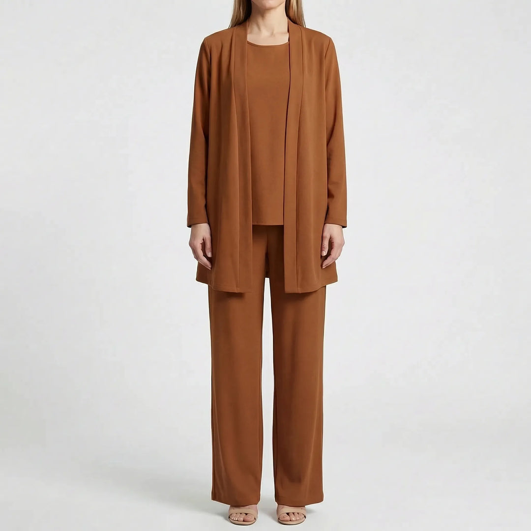 Trevona - 3-Piece Coordinated Long-Sleeve Pantsuit