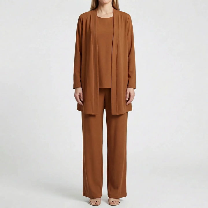 Trevona - 3-Piece Coordinated Long-Sleeve Pantsuit