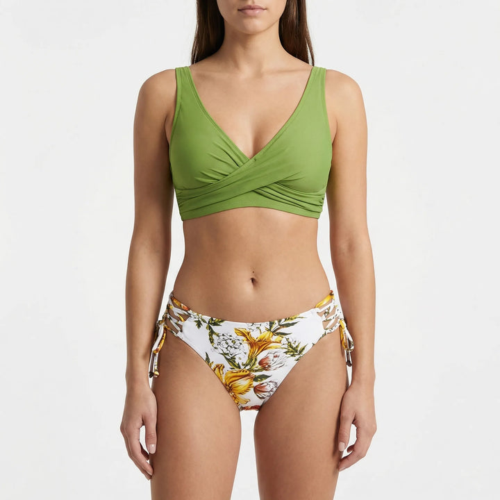 Tropiva - Wrap-Top Floral Two-Piece Bikini Set