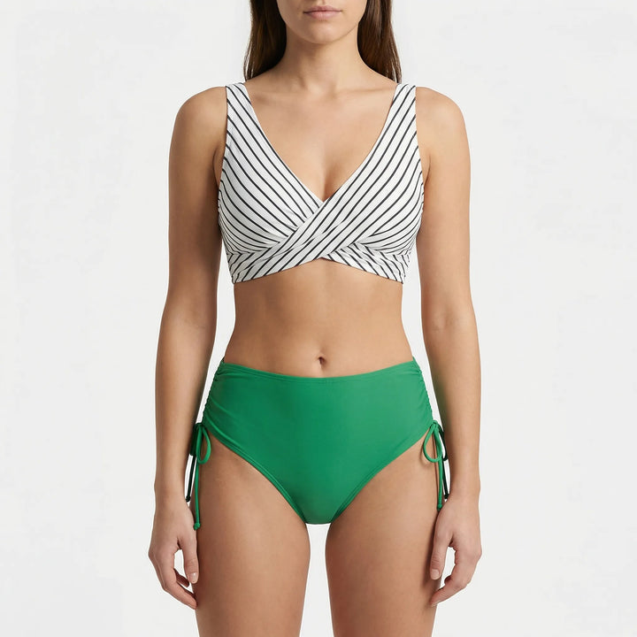 Tropiva - Wrap-Top Floral Two-Piece Bikini Set