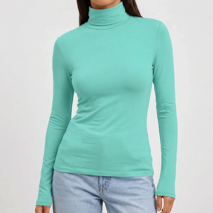 Turtova - Close-Fitting Turtleneck Long Sleeve Top
