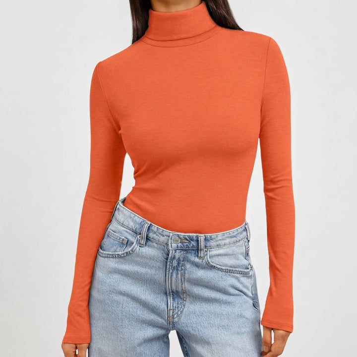 Turtova - Close-Fitting Turtleneck Long Sleeve Top