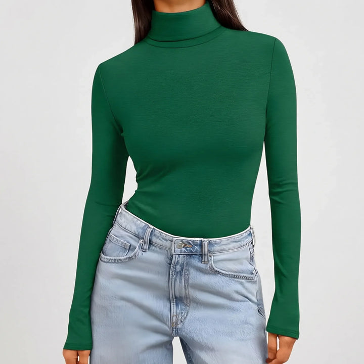 Turtova - Close-Fitting Turtleneck Long Sleeve Top