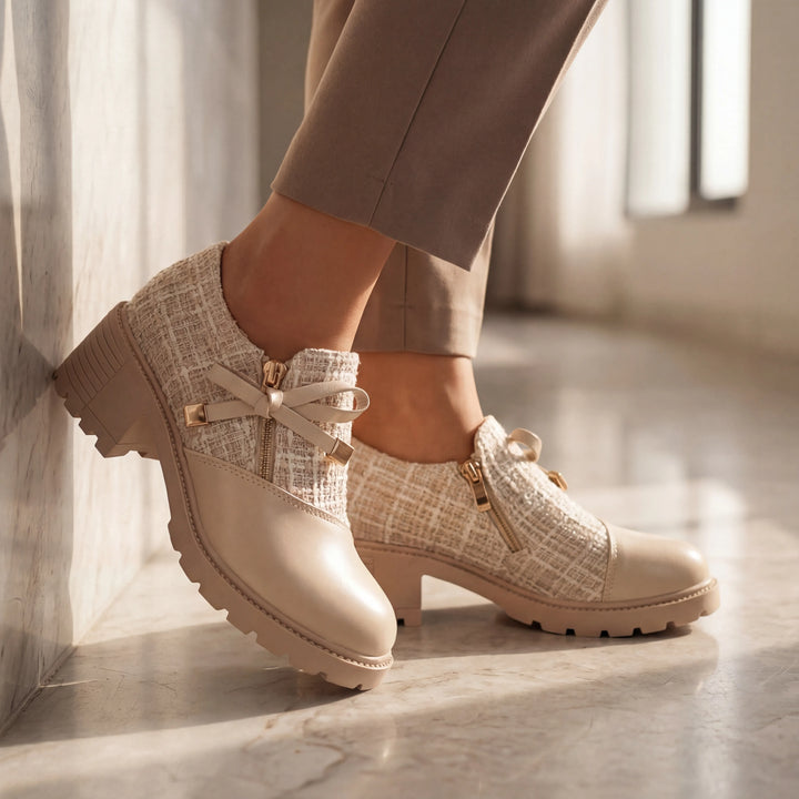 Twenique - Low Block Heel Ankle Bootie