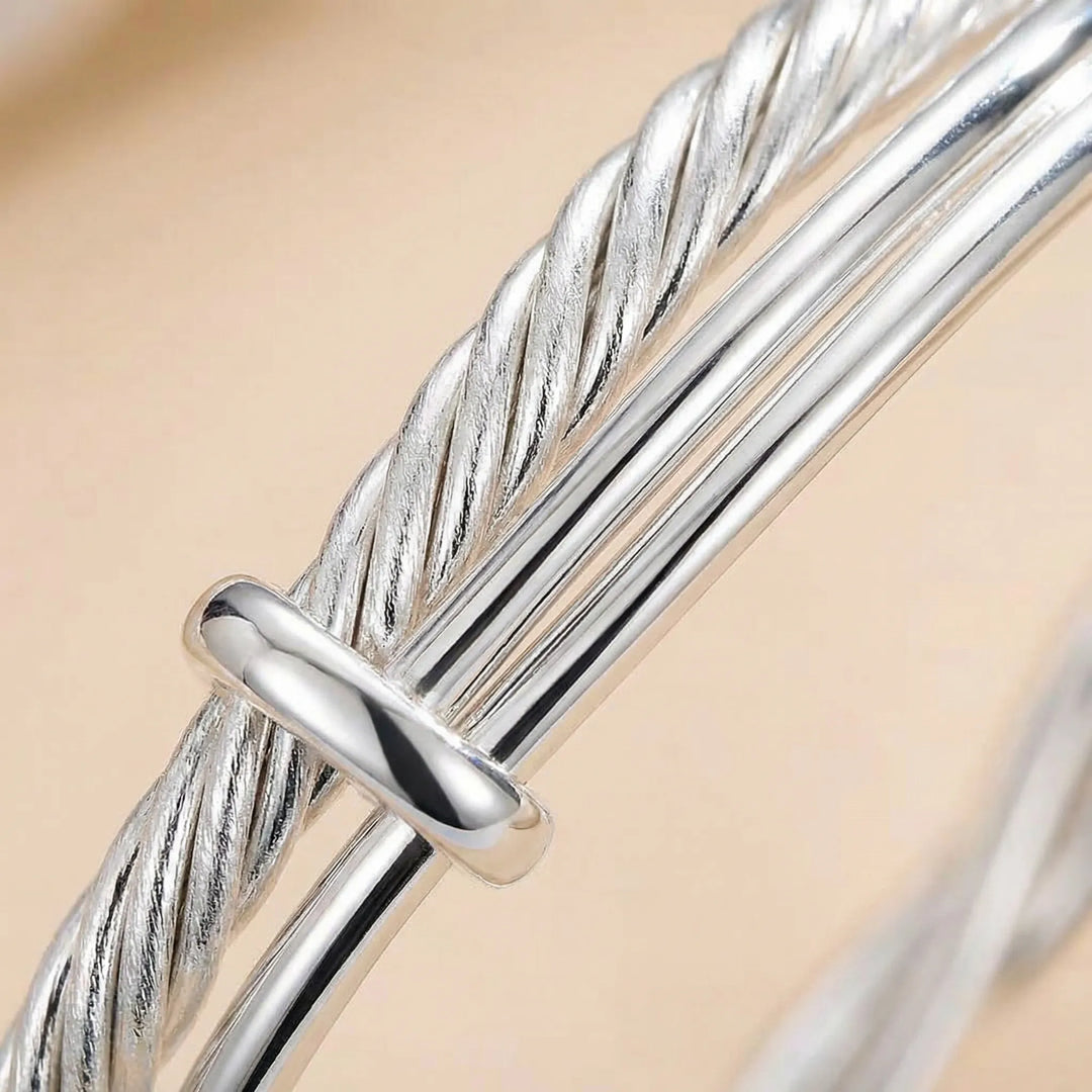 Twivara - Twisted Open Cuff Bangle Bracelet