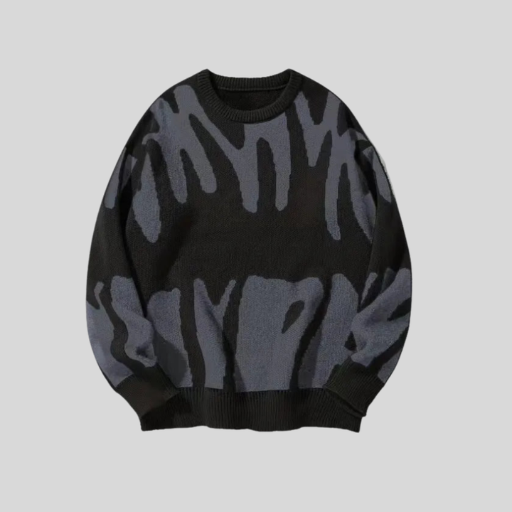 Mjuk Textur - Casual Stickad Pullover för Män