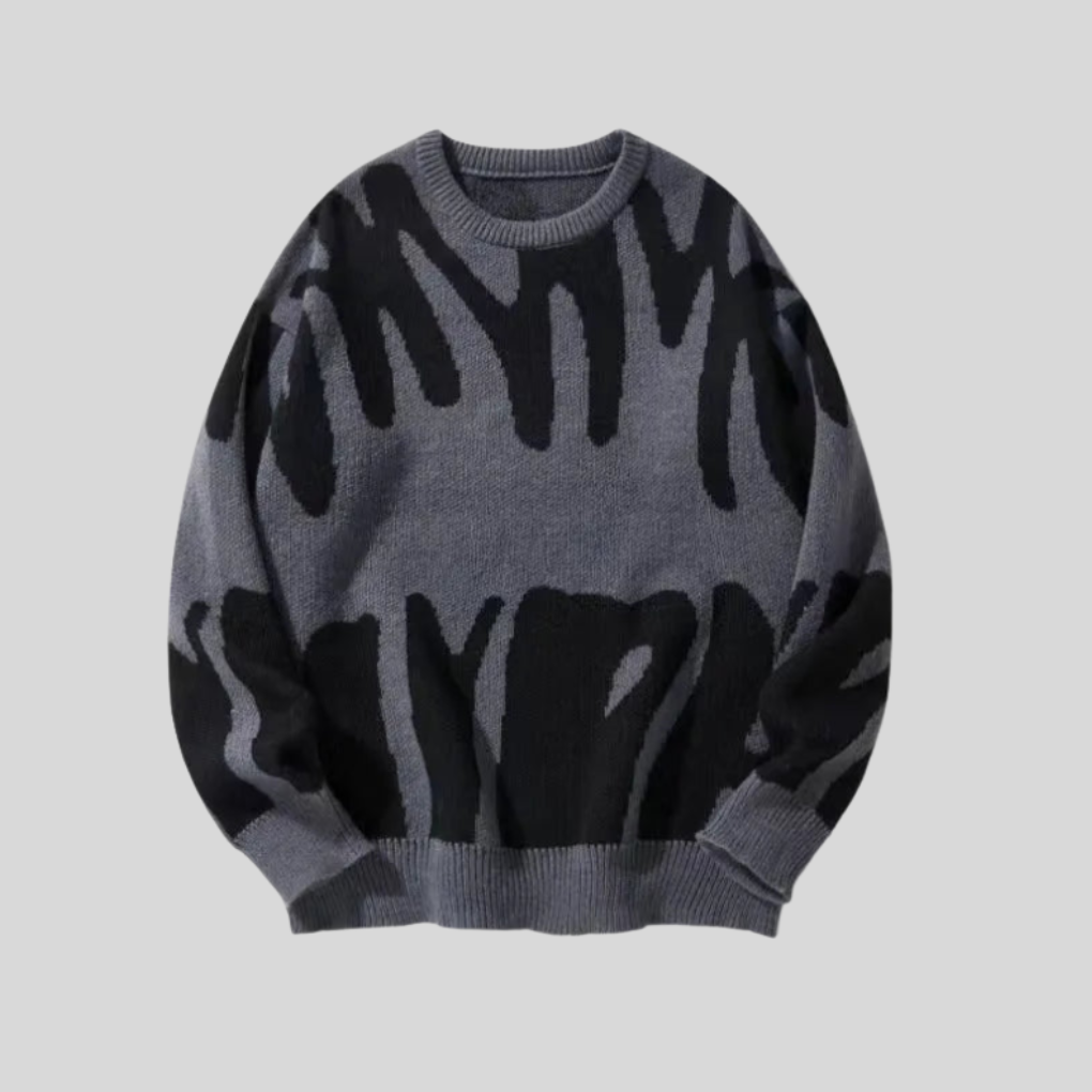 Mjuk Textur - Casual Stickad Pullover för Män