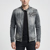 Vintage-inspirerad Biker Denimjacka för Män