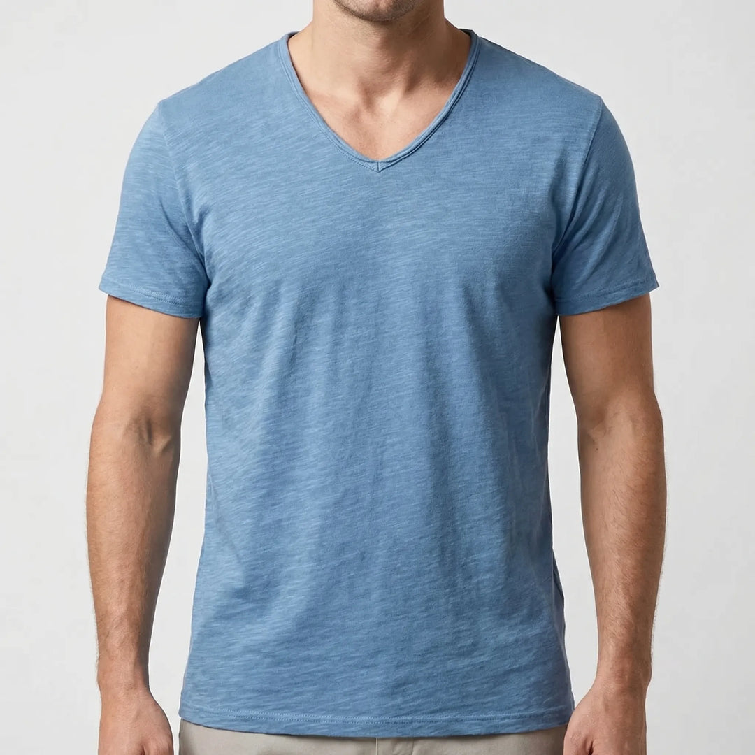 Veclaro - Classic V-Neck Short Sleeve Tee