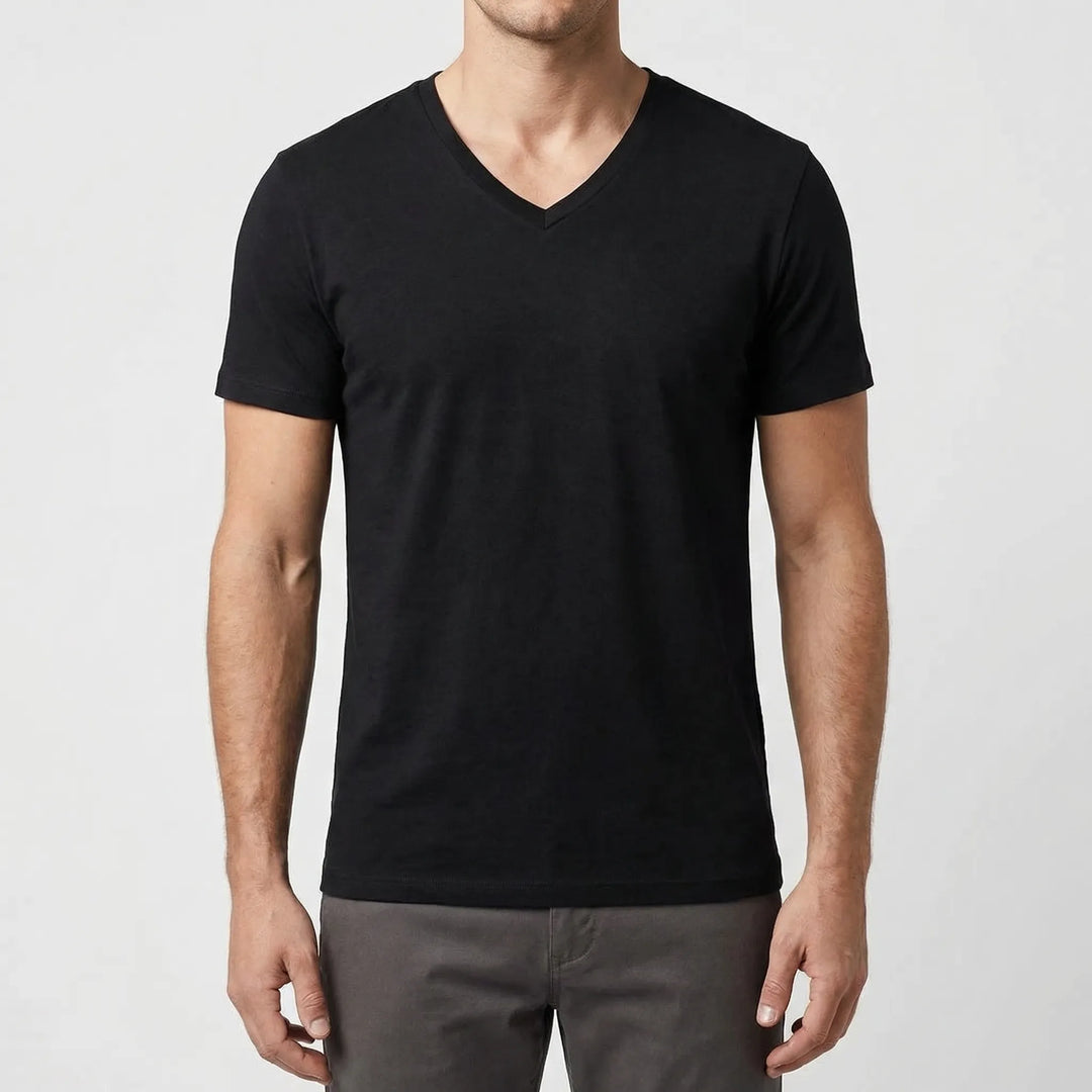 Veclaro - Classic V-Neck Short Sleeve Tee