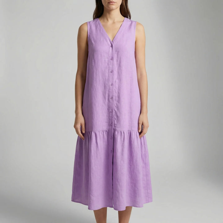 Velanthi - Sleeveless V-Neck Midi Dress