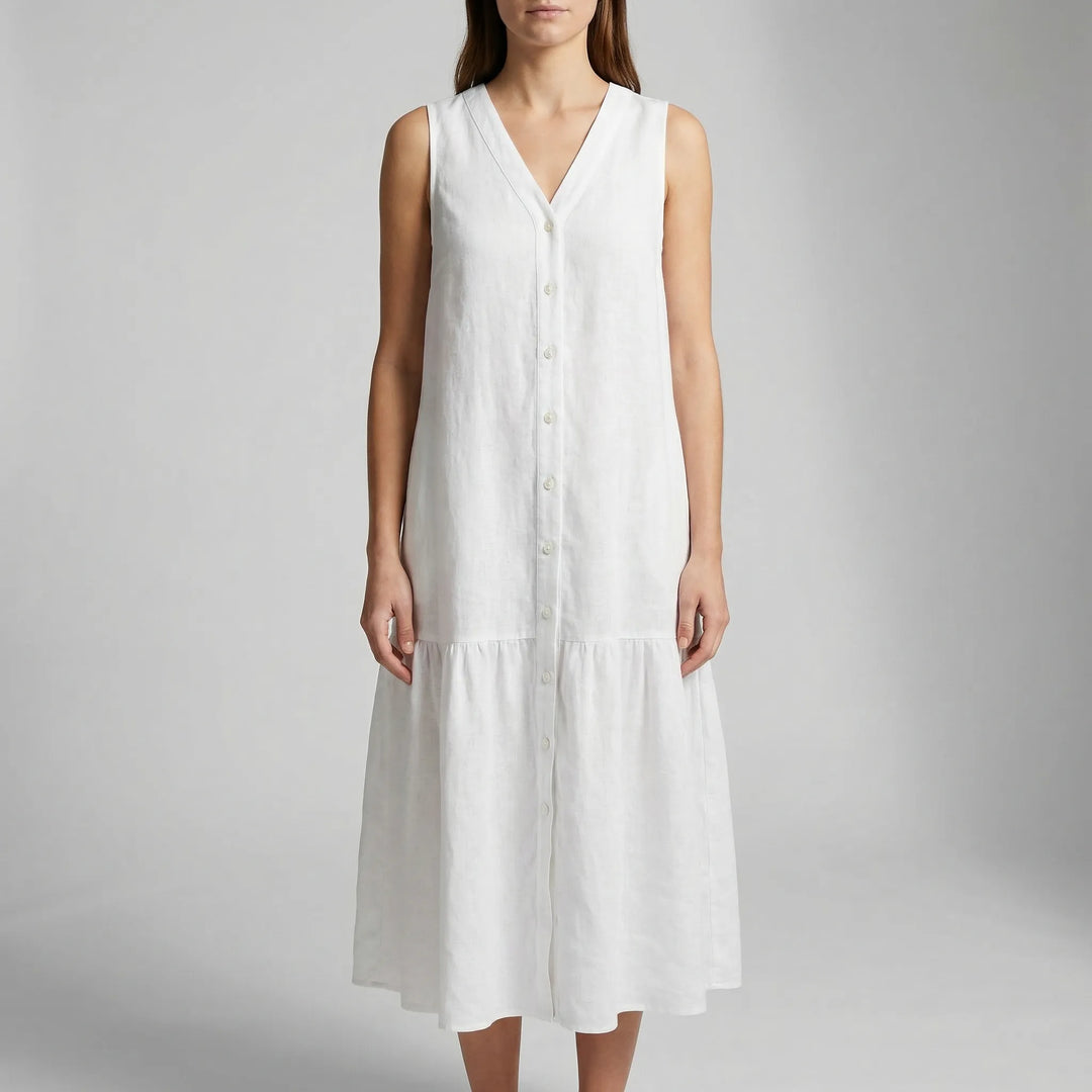 Velanthi - Sleeveless V-Neck Midi Dress