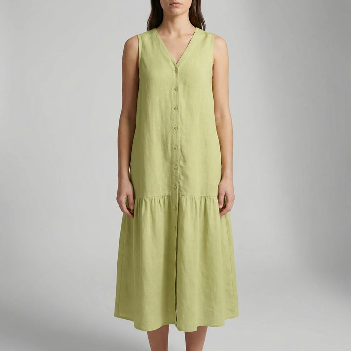 Velanthi - Sleeveless V-Neck Midi Dress