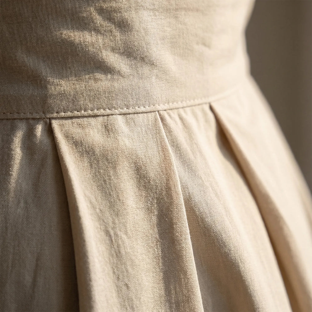 Velarette - Ankle-Length Button-Front Shirt Dress