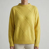 Turtleneck Diamond-Knit Pullover Tröja för Kvinnor