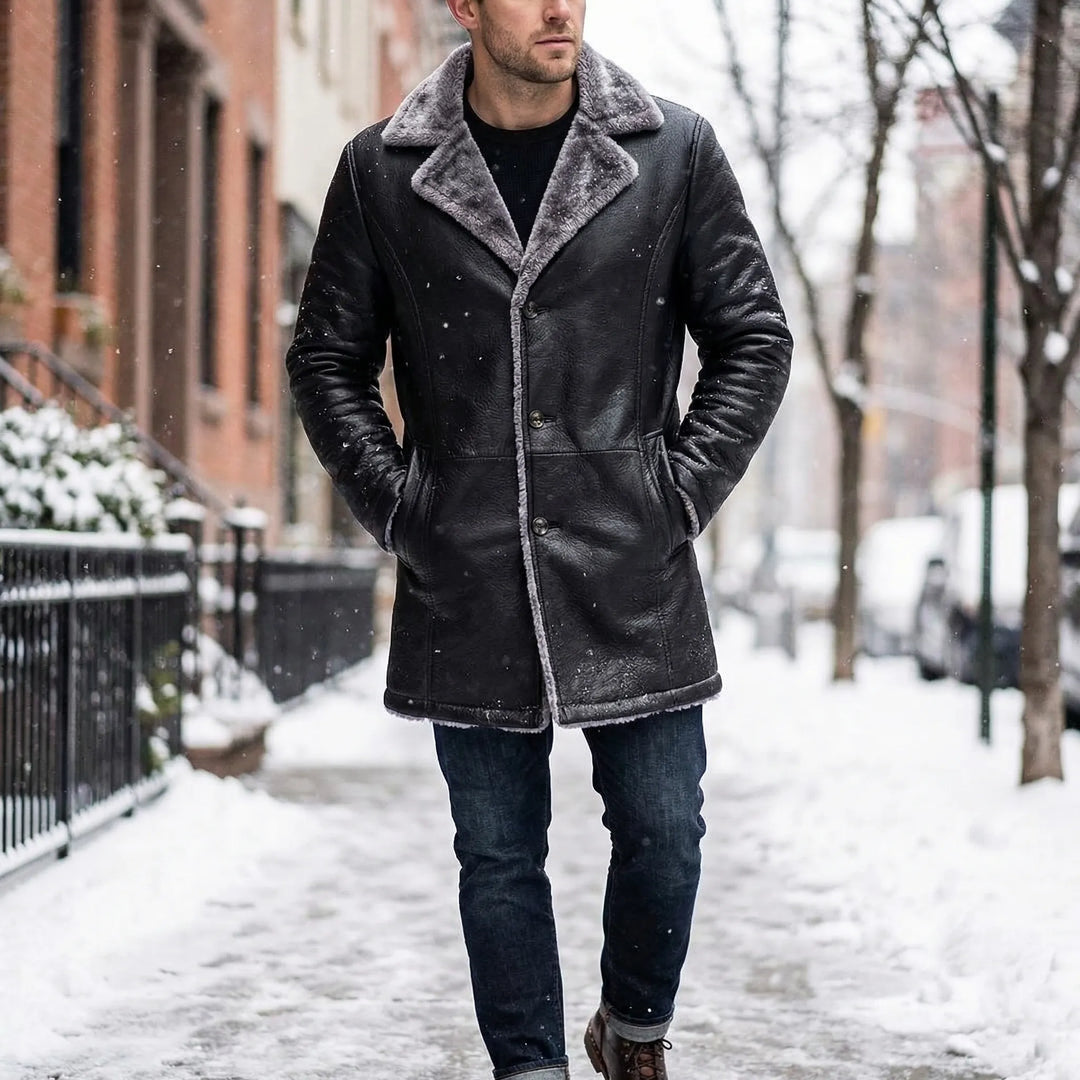 Veldrix - Fleece-Lined Mid-Length Winter Coat