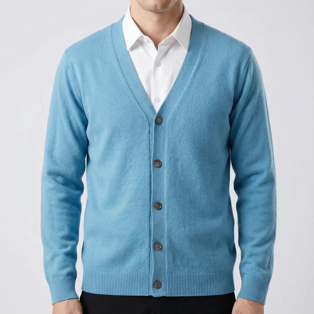 Velnox - V-Neck Button-Front Men's Cardigan