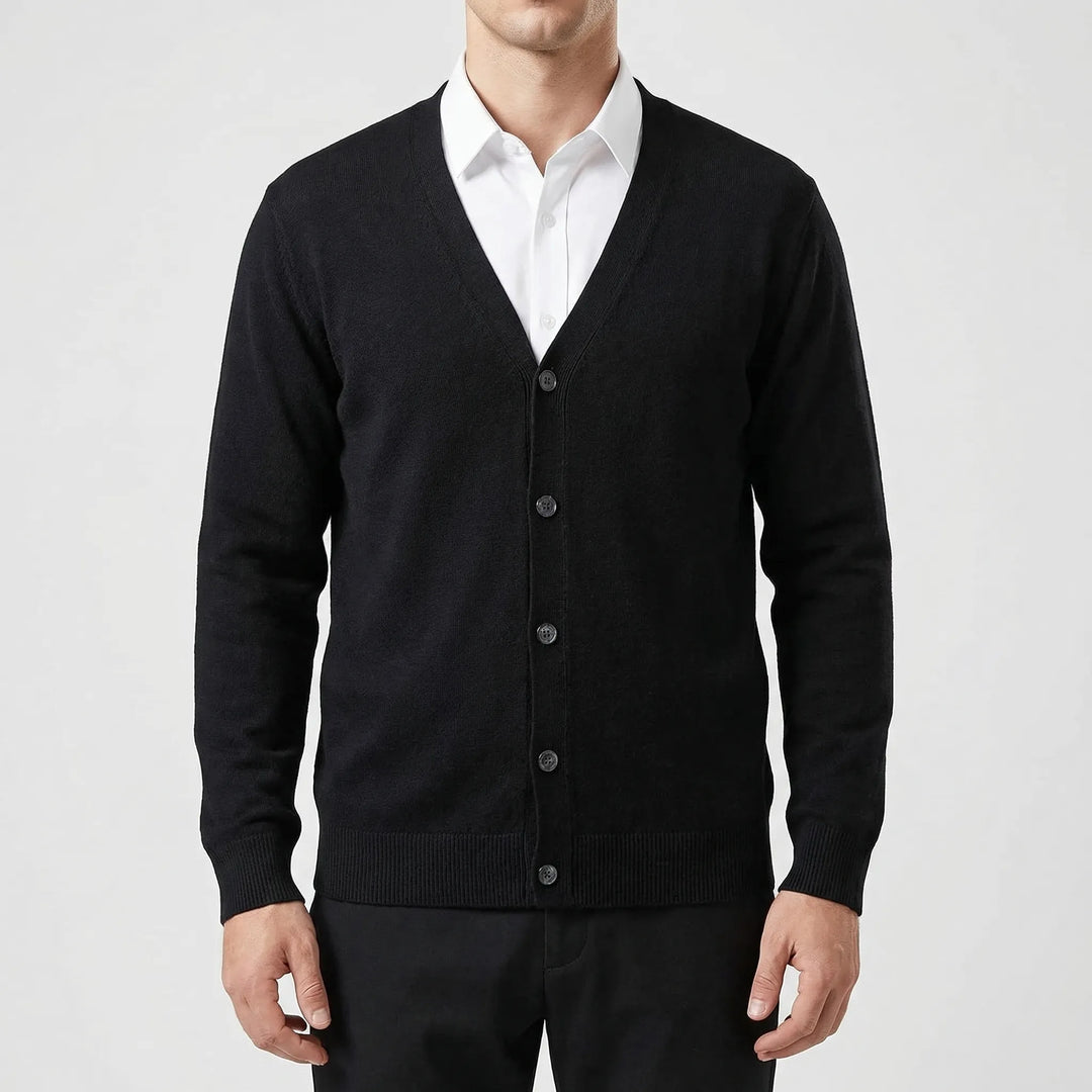 Velnox - V-Neck Button-Front Men's Cardigan