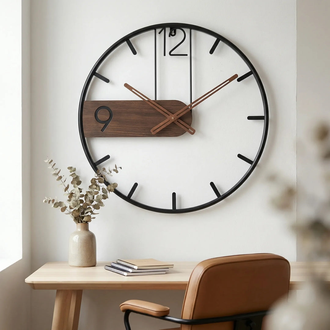 Velorind - Round Open-Face Modern Wall Clock