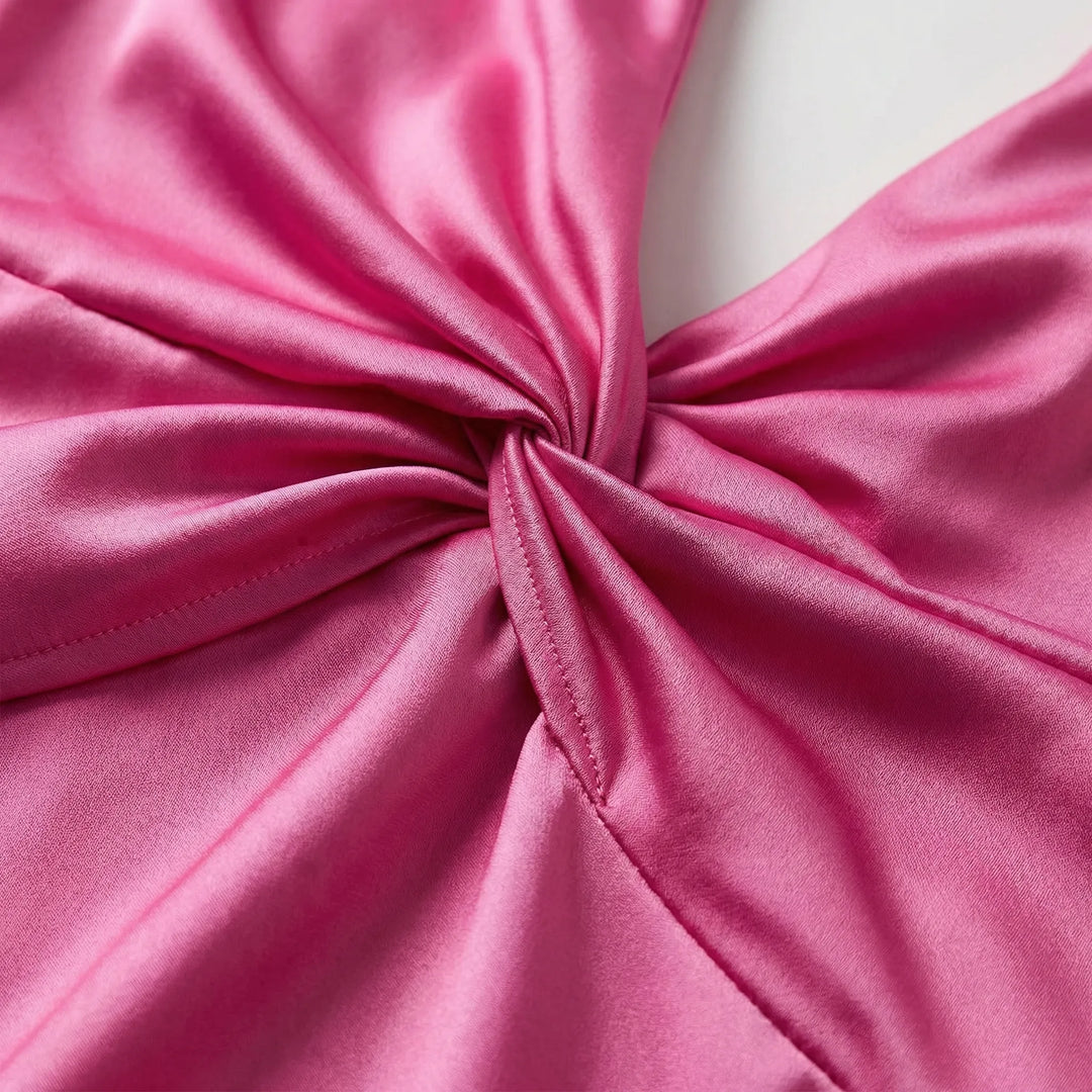 Velourne - Sleeveless Satin Maxi Evening Gown