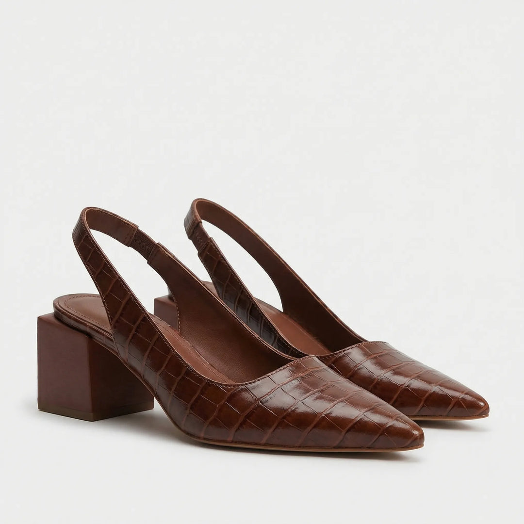Velstara - Pointed-Toe Slingback Mid-Heel Sandal