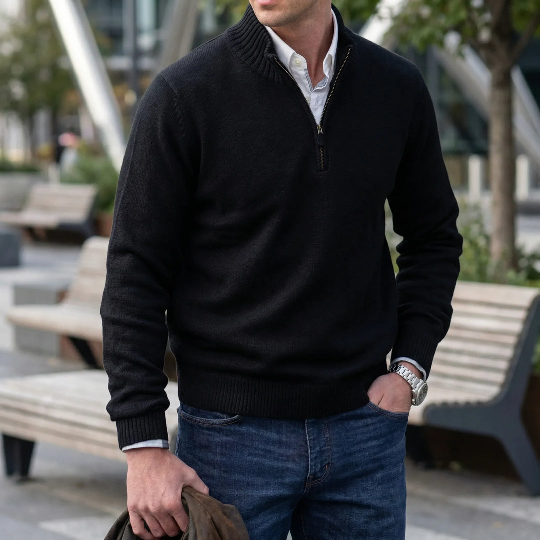 Velthorpe - Men's Half-Zip Stand Collar Sweater